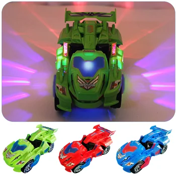 

Kids 2 in 1 Music LED Light Electric Dinosaur Car Flashing Transforming Robot Car Glowing Deform Dinosaur Car Vehicle Model Toy
