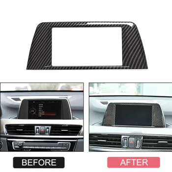 

Car Center Central Navigation Panel Frame Cover Trim Sticker For BMW X1 2016 2017 Auto Accessories 1pcs Carbon fiber Car Styling
