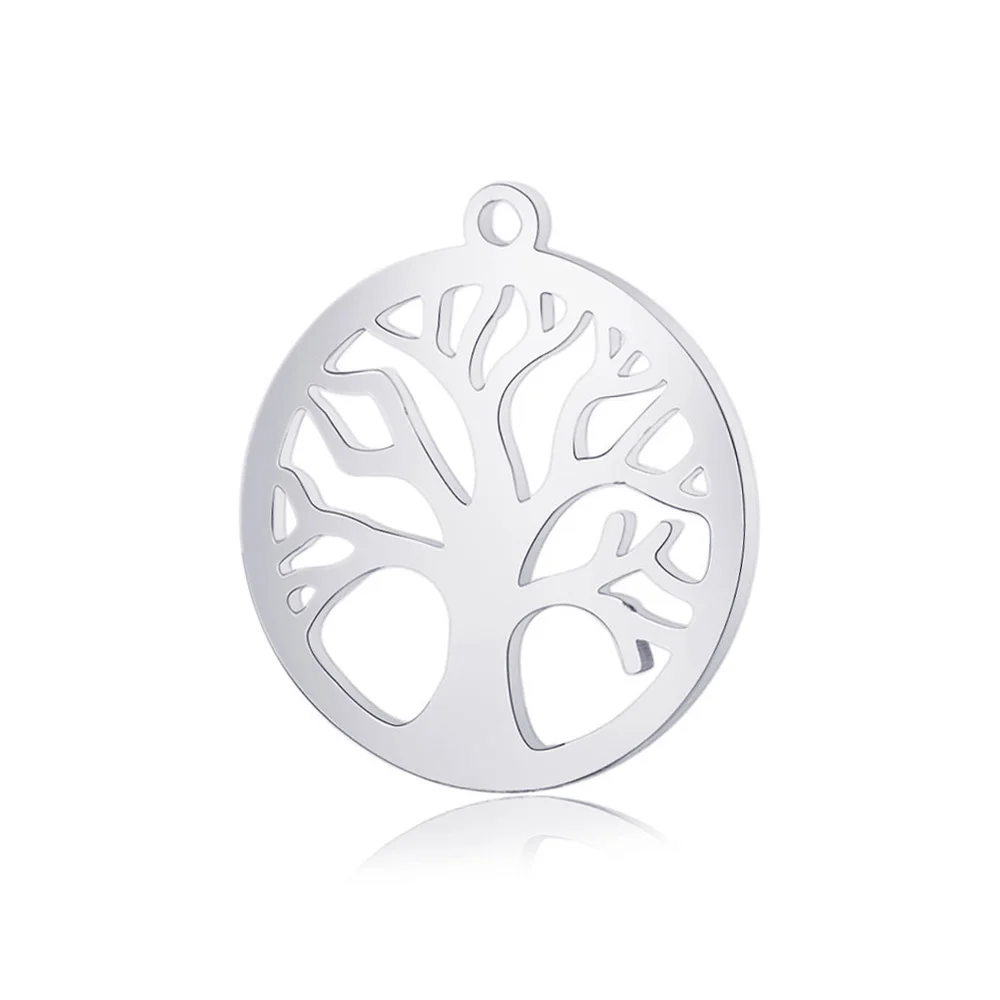 

10pcs Mix DIY Tree Life Source Charms Pendants Fashion Real Stainless Steel Tree Pendant for Jewelry Making Findings Accessories