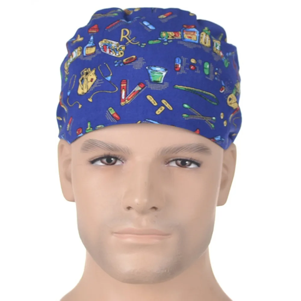 

Новые унисекс scrub шапки 100% хлопок с технологией sweatbands Синий 03