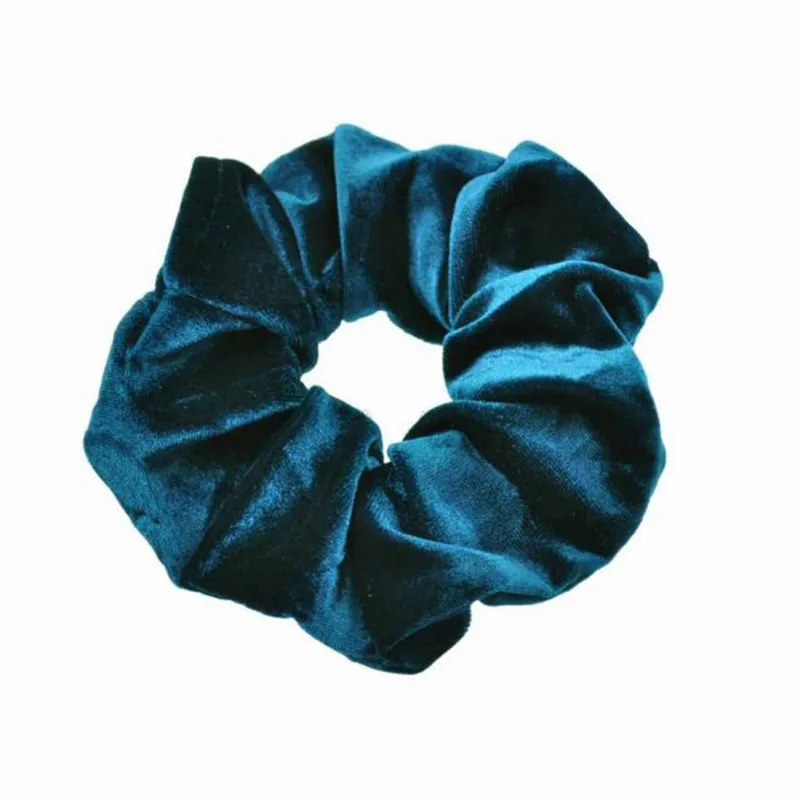 Бархатные резинки для волос для женщин и девочек, эластичные резиновые ленты аксессуары, резинки для женщин, кольцо для волос, веревка, конский хвост, держатель, головной убор - Color: lake blue
