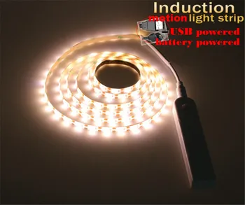 

Background light PIR Motion Sensor LED Cabinet 1m 2m 3m Strip tapeCabine For Closet Wardrobe Stairs Hallway Battery Power