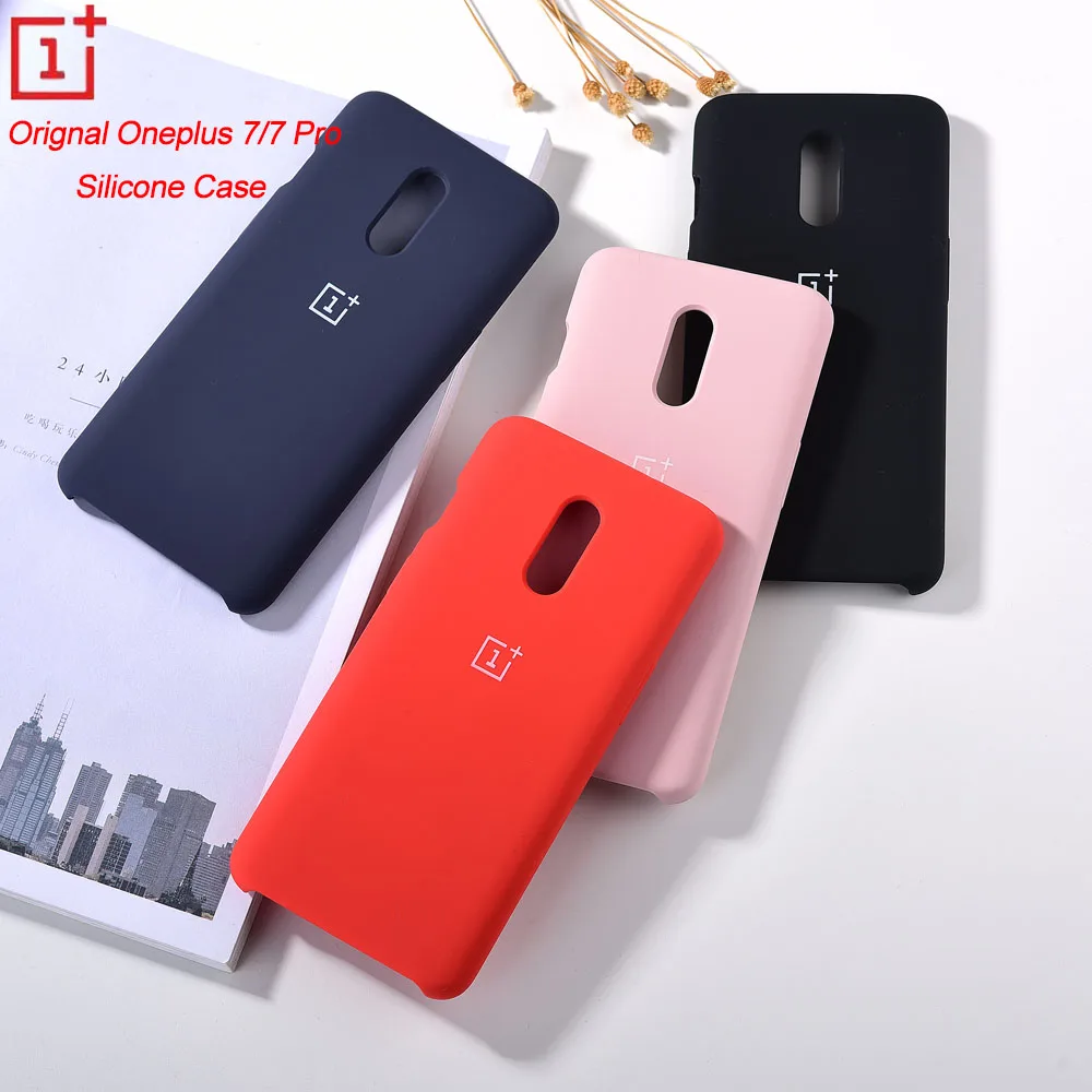 

Original Oneplus 7/7 Pro Liquid Silicone Case Soft Finish Protective Cover Baby-Skin Silky Touch Shell
