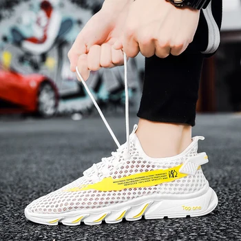 

Breathable Mesh Mens Casual Shoes Openwork Mens Casual Sneakers Mesh Breathable Male Flat Casual ShoesFashion Shoes For Men