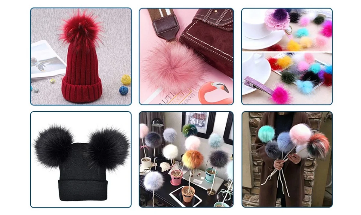 Description Picture 2 of item6PCs/Lot 8cm Single Color Fur Pompom False Hairball Hat Ball Fake Fox Fur Hat Ball Pom Pom DIY Handmade Clothing Hat Accessories
