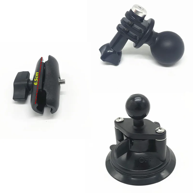 plastic arm kit Поворотный замок на присоске, длинный/короткий двойной разъем руку и 1-дюймовыечистые этикетки пробки Диаметр мяч для GoPro Hero Адаптер для gopro крепления RAM - Цвет: plastic arm kit
