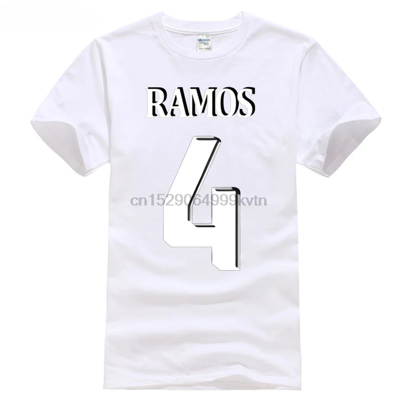 

Ramos 2018 100% Cotton Men Women T Shirt Tees Custom footballer madrid europe games champions league jurney Print free shipping