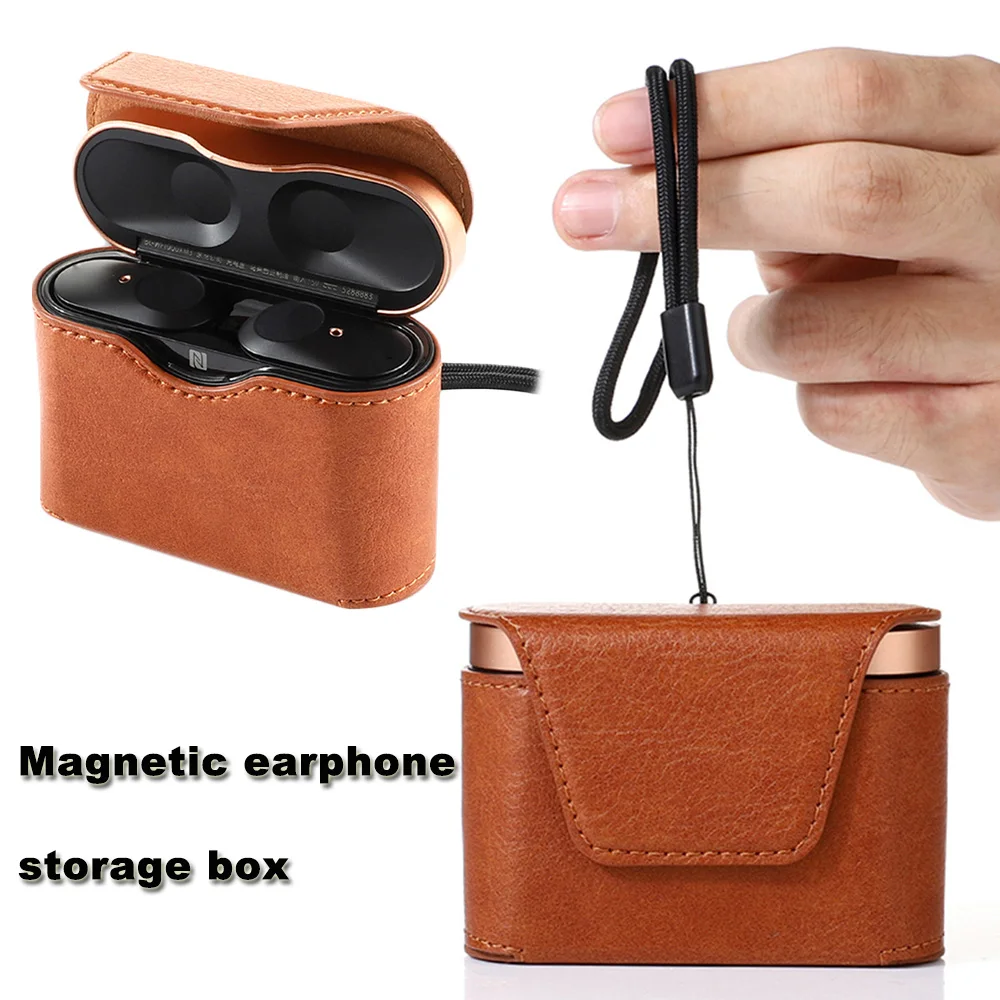 JINSERTA кожаный чехол Магнитная защитная коробка для sony WF-1000XM3 Bluetooth гарнитура наушники полное покрытие чехол для хранения сумка