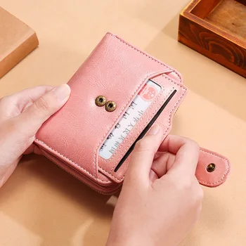 

Big Capacity New Women Wallet RFID Soft Leather Short Cute Multifunction Small Wallet Purse Card Holder Clutch Portfel Carteira