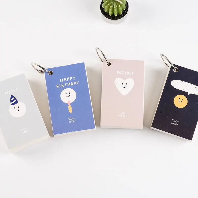 Корейская креативная простая Большая книга слов Kawaii пустая Студенческая записная книжка с железным кольцом блокнот канцелярский блокнот - Цвет: YF19-139 Happy Face
