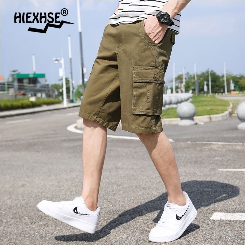 

Мужские шорты-карго, летняя военная форма, однотонные классические шорты с карманами, мужские спортивные повседневные брюки, модная одежда, бермуды, 2021