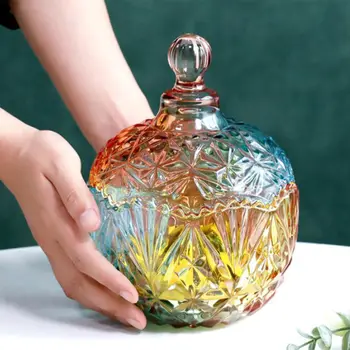 

2Pcs Storage Can Beautiful Elegant Delicate Small Trinket Case Candy Jar Seasoning Jar for Shop Store
