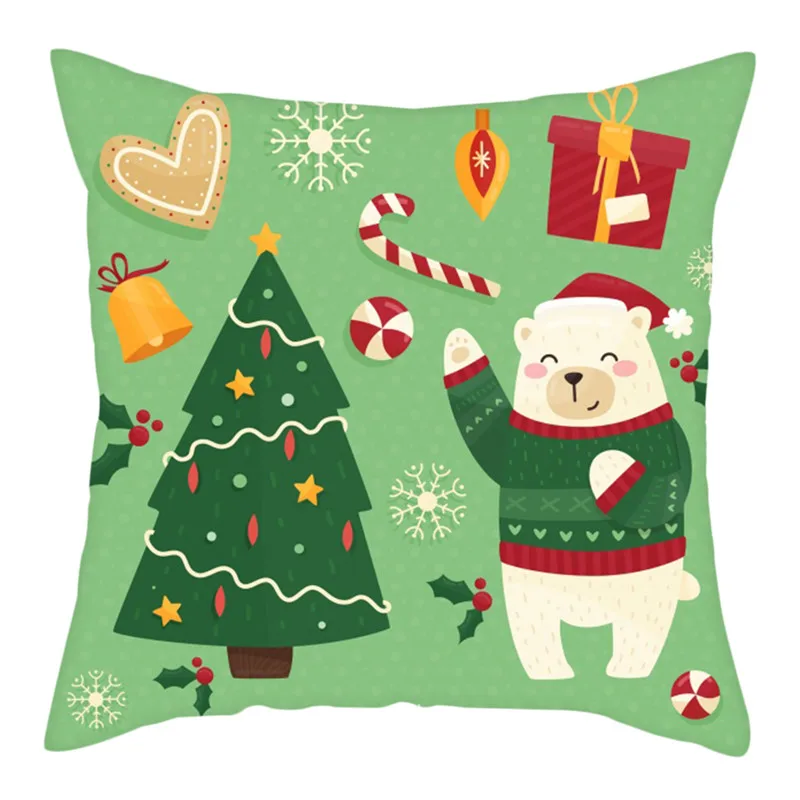 Fuwatacchi Merry Christmas Gift Cushion Cover Xmas Tree Socks Decorative Pillow Cover for Home Sofa Decor Pillowcase 45*45cm New