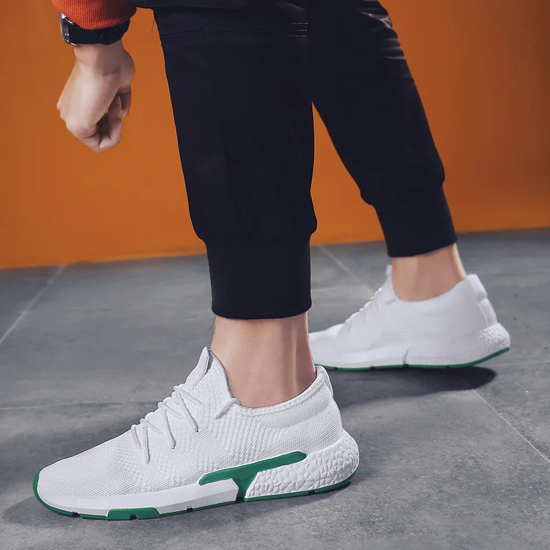 

2019 Summer Breathable Mesh Athletic Shoes Trendy Shoes Korean-style Air Cushion Shock Absorption Anti-slip Running Shoes Men's