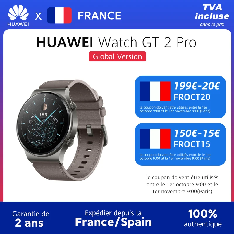 Оригинальные Смарт-часы HUAWEI GT 2 Pro GT2 дисплей 1 39 дюйма AMOLED Bluetooth 5 14 дней автономной