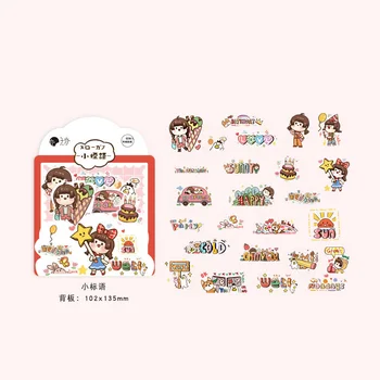 

1 Pack ( 50 pcs stickers ) Girl and Words Slogan Decorative Sticker Notebook Diary DIY Stickers