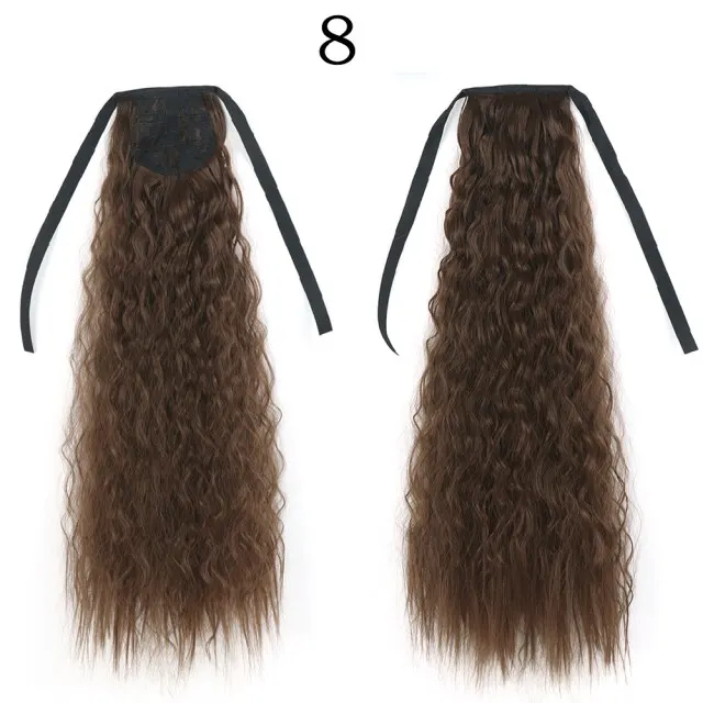 Corn Wavelength Ponytail Synthetic Fake Bandage Hair Extension Black-tailed Blond Girl Heat-resistant Ladies Special Extra Long 4/30HL