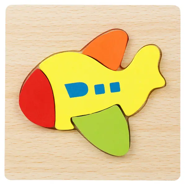 3D головоломки картонные животные деревянные игрушки-паззлы для детей развивающий подарок головоломки детские дошкольные учебные принадлежности дропшиппинг - Цвет: Plane