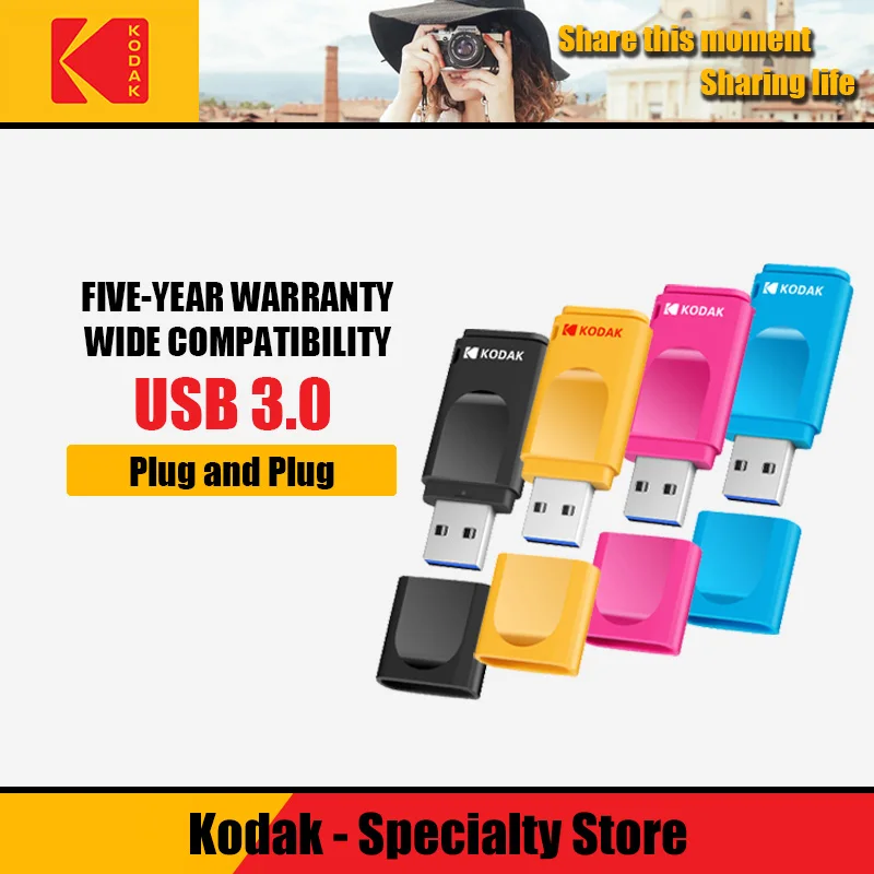 

Kodak K233 Original Genuine USB 3.0 USB Flash Drive 16GB 32GB 64GB 128GB 256GB MINI Pen Drives Memory Stick