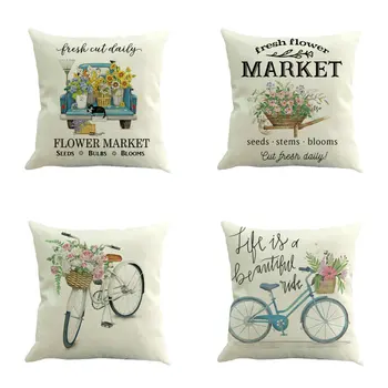 

4x 45 X 45cm Modern Trip Print Pillowcase Linen Throw Cushion Decor Covers