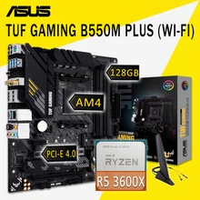 Asus – carte mère TUF GAMING B550M PLUS WI-FI, composant pc, compatible avec AMD Ryzen 5 3600X, 3.8GHz, DDR4, socket AM4=