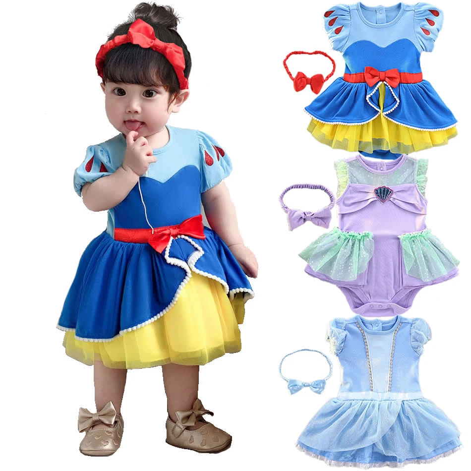 Baby Girl Snow White Dress Toddler Elsa Blue Ball Gown Infant Princess