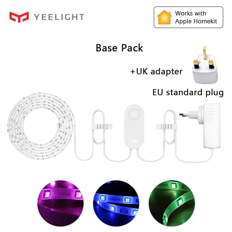 Xiaomi умный дом, Yeelight, Аврора, светильник, полоса плюс, умный светильник, полоса, Рождественский Декор, клейкий RGB светодиодный, для работы с Apple Homekit - Цвет: 2m lightstrip UK