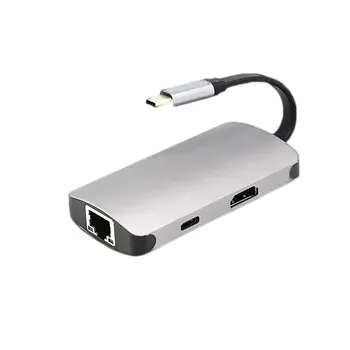 

USB Type C Hub Adapter Converter with 2 USB 3.0 Ports, 1 USB-C PD Charging Port & 1 RJ45 1000Mbps Gigabit Ethernet Network Port