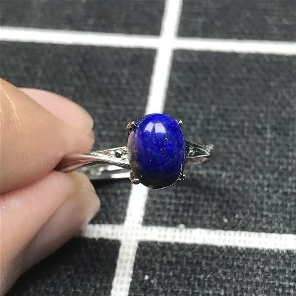 

8x6mm Natural Royal Blue Lapis Lazuli Ring For Woman Crystal Love Anniversary Gift Beads Gemstone Adjustable Ring Jewelry AAAAA