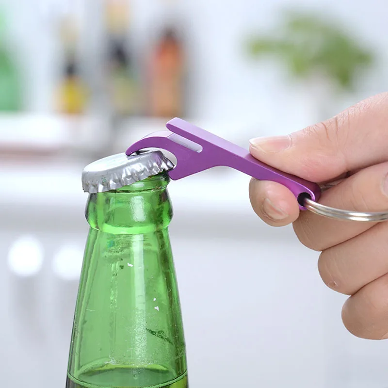 LED Light Beer Bottle Opener Keychain GREEN Key Ring 