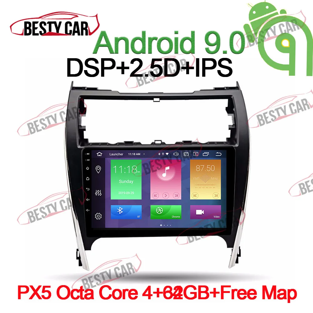 PX5-B-4-64GB-DSP 10," Android 9,0 Автомобильный мультимедийный плеер Радио Стерео gps навигация для Toyota Camry 2012~ 14 США и средний восток версия головное устройство DSP - Цвет: PX5-B-4-64GB-DSP