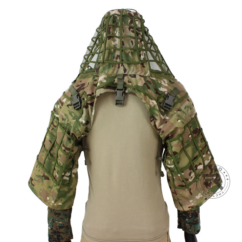 

ROCOTACTICAL Ghillie Suit Foundation Made from Ripstop Fabric Camouflage Tactical Sniper Coat Viper Hoods CP Multicam/Woodland