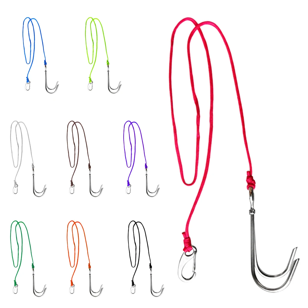 Current Scuba Diving Double Dual 316 Stainless Steel Reef Hook with 47' Line for Underwater Photographers Scuba Diving 
