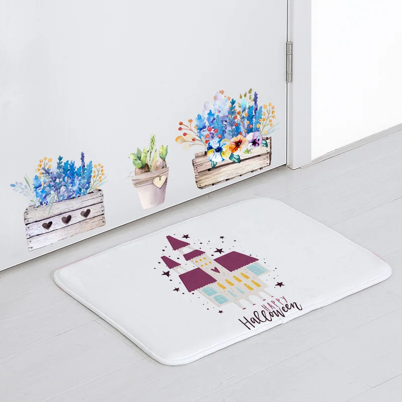 10 Funny Cute Floor Mat White Ghost Pumpkin Bat Cartoon Carpet Home Bathroom 40*60Cm Non-Slip Rubber Absorbent Halloween Door Mat - Цвет: 10