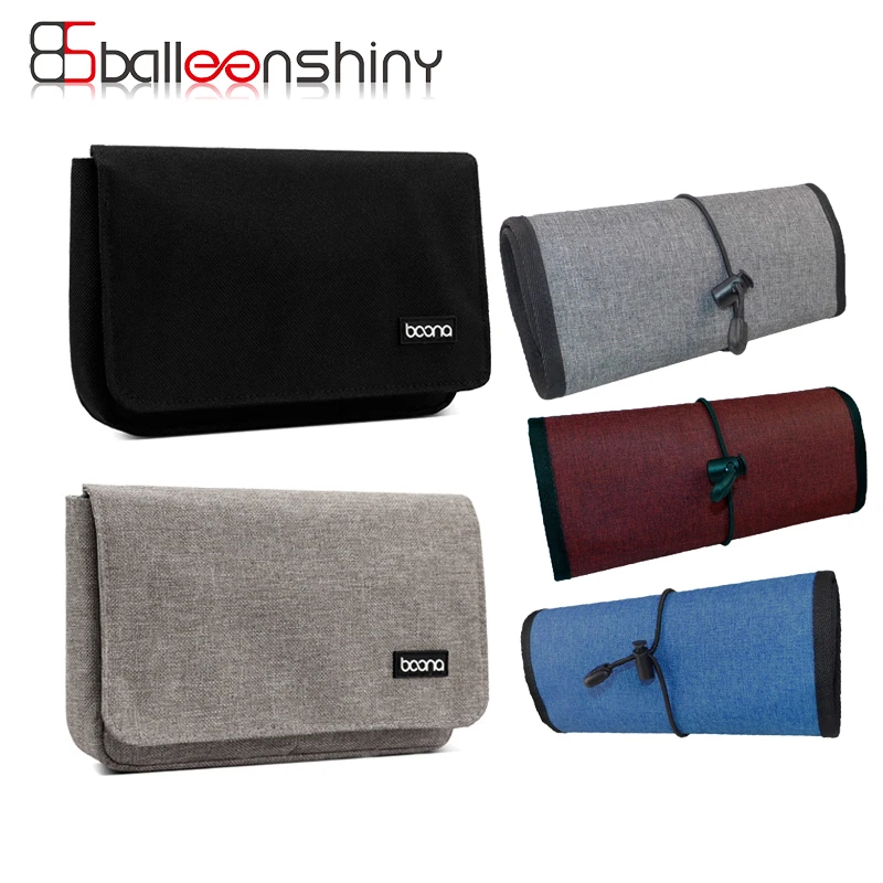 

BalleenShiny Waterproof USB Data Cable Folding Storage Bag Earphone Power Bank Organizer Travel Digital Accessories Storage Bag