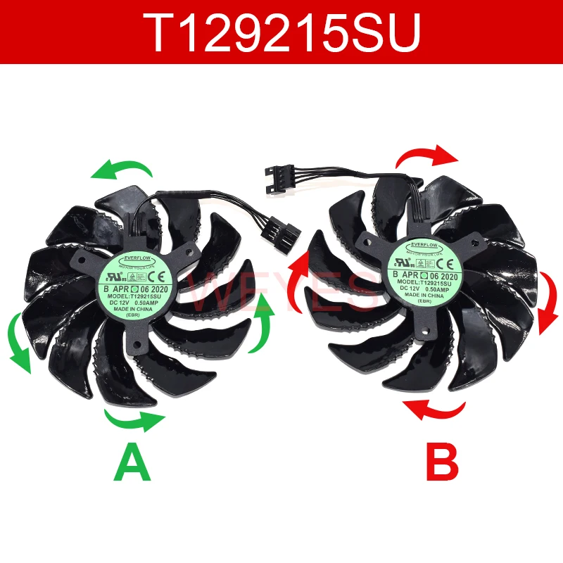 T129215SU DC 12V 0.5A 4Pin for GTX 1060 1070 GTX1060 GTX1070 Graphics Card Cooler Fan NEW | Компьютеры и офис