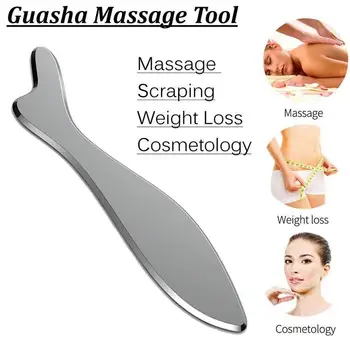 

Scraping Board Stainless Steel Gua Sha Massage Therapy Demolition Plates Polished Guasha Home Massage Guasha Board (Random Size)