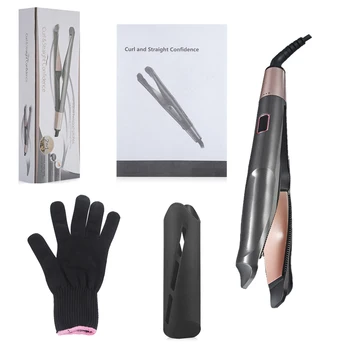 

Gustalac Hair Curing Irons Straightener Straightening Iron 2-In-1 Twisted Plates Tourmaline Ceramic Professional Wave Hair Culer