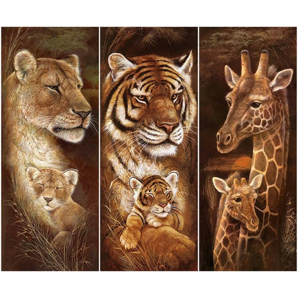 EverShine Diamond Embroidery Animals Picture Of Rhinestones Big Painting Full Square Tiger Cross Stitch Mosaic | Дом и сад