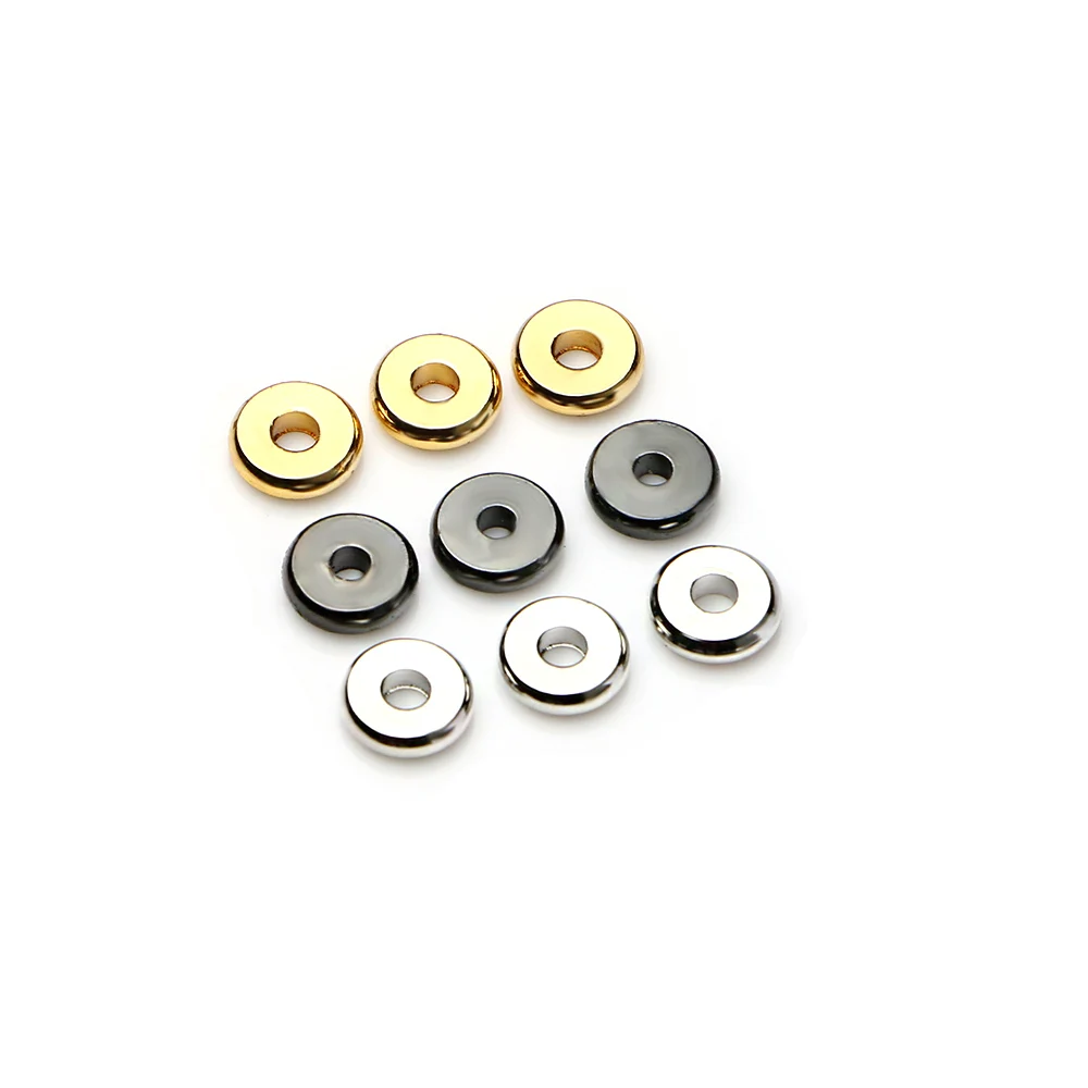 

100pcs/Lot 4mm/5mm/6mm/8mm Brass Spacer Jewelry Gold Silver Black Color Copper Spacer Beads Fit DIY Jewelry Handmade Making