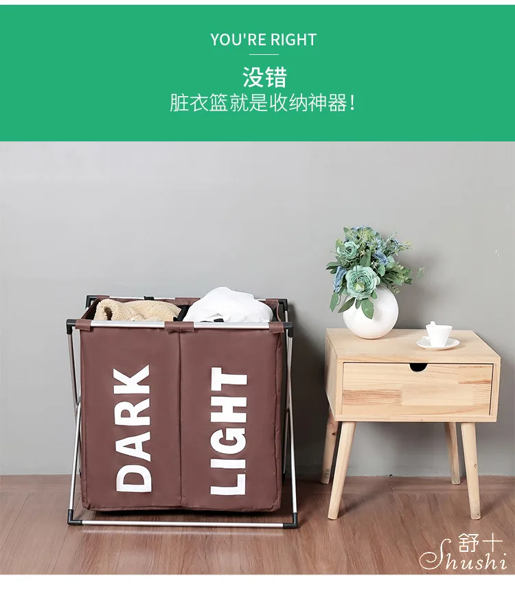 Shu десять стилей простая разделенная корзина для белья Бытовая ткань Оксфорд Водонепроницаемая Складная Прачечная корзина для хранения