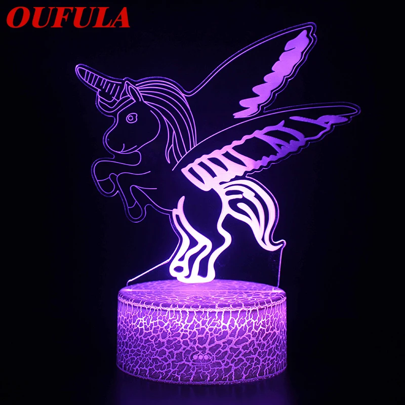 

AOSONG Night LED Lights Novelty 3D lamp Cute Toy Gift 7 ColorCartoon Atmosphere Lamp For Children Kids Room