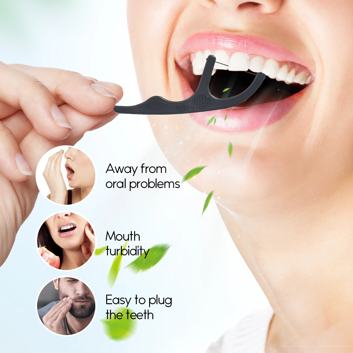 Y-Kelin 1-5 50 ks jednorazové zubní niti Čistící tyčinka zubů 7,5 cm Dentální nit Mezizubní kartáček Kartáček na niti na čištění zubů - Image 6