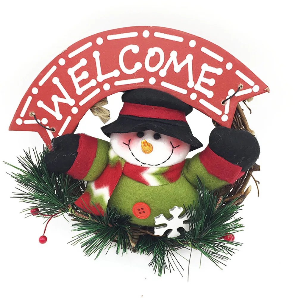 

Artificial Pendant Party Decorative Gifts Multipurpose Round Rattan Christmas Wreath Hanging Doll Easy Apply Mini Home Door