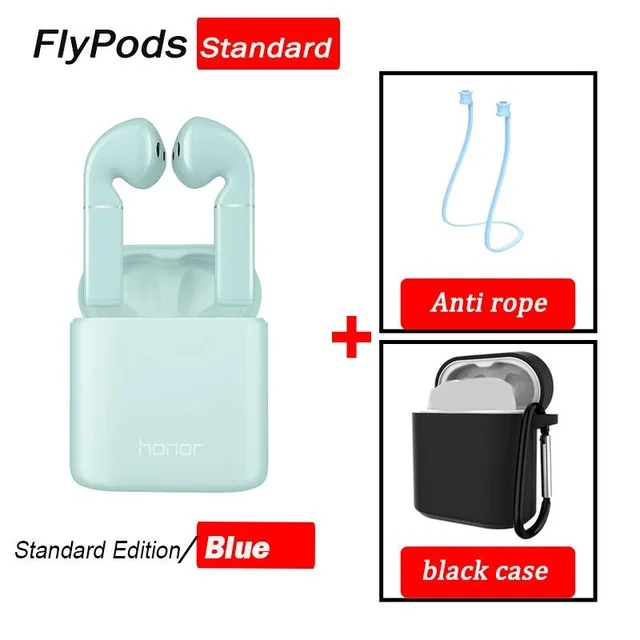 Blue n Black Case Huawei Honor Flypods/Flypods Pro Беспроводные Наушники Hi-Fi TWS Bluetooth наушники водонепроницаемые IP54 управление беспроводным зарядным устройством - Цвет: Blue n Black Case