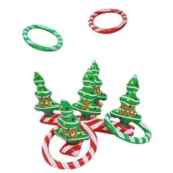 

Inflatable Ring Toss Game Christmas Tree Throwing Toys with 4 Non Toxic And Durable Plastic Ring Toss for Family Indoor Outdoor