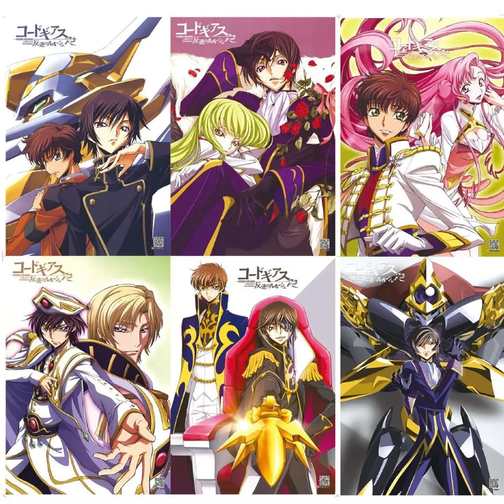 8 шт./компл. постер с тиснением Geass из аниме-кода Lelouch of the мятежные фигурки Lamperouge C.C.
