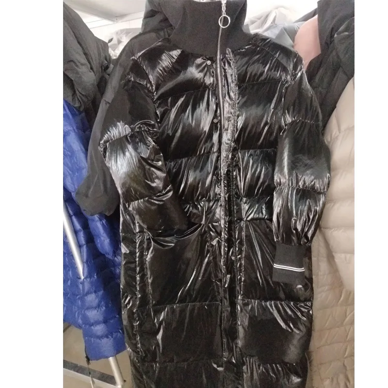 AliExpress Amazon,, импортные товары, пуховик, женский, длинный, темно-синий, Европейский и американский бренд, 90 белый утиный пух