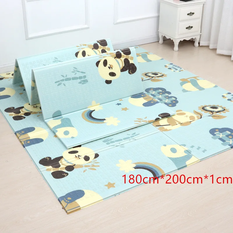 

180X200X1cm Portable Cartoon Children Double-sided Folding Crawling Mat Thickened Baby Indoor Outdoor Crawling Pad Play Mat