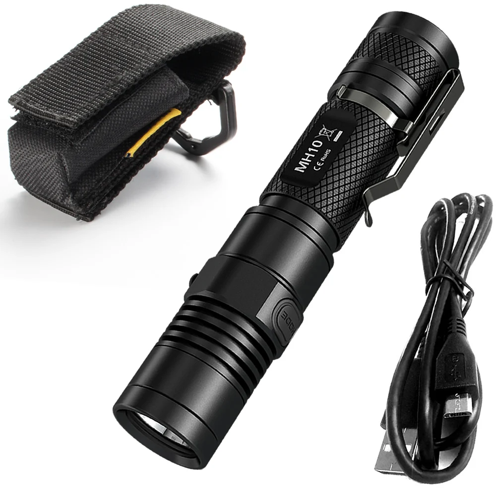 Nitecore MH10 тактический флэш светильник Cree XM L2 1000 Люмен usb зарядка поиск поход ручной +